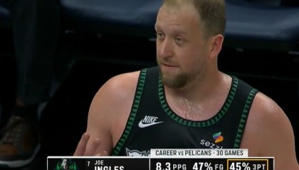 乐鱼体育-就打你！英格尔斯对阵鹈鹕三分命中率高达45% 对阵任何对手最高！